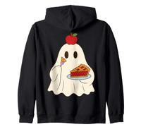 Cute Ghost Eating Pie Halloween Fall Autumn Apple Lover Felpa con Cappuccio