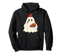 Cute Ghost Eating Pie Halloween Fall Autumn Apple Lover Felpa con Cappuccio