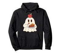 Cute Ghost Eating Pie Halloween Fall Autumn Apple Lover Felpa con Cappuccio