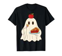 Cute Ghost Eating Pie Halloween Fall Autumn Apple Lover Maglietta
