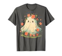 Cute Ghost Floral Halloween Fall Vibes Donne e Ragazze Maglietta