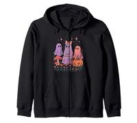Cute Ghost Friends Camicia Pastello Spooky Halloween Funghi Felpa con Cappuccio