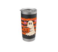 Cute Ghost Halloween Coffee Lover Spooky Season Pumpkin Bicchiere termico in acciaio inox doppia parete