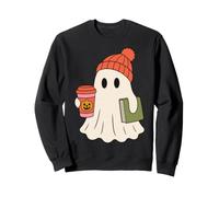Cute Ghost Halloween Reading Coffee Fall Theme Felpa
