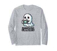 Cute Ghost Halloween Spooky Boo Gamer Videogame Maglia a Manica