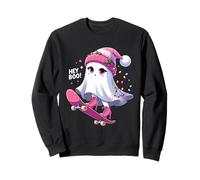 Cute Ghost Hey Boo! Christmas Lights Skateboard Ghost Kid Felpa