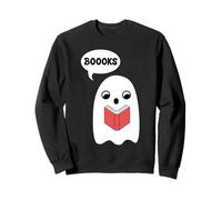 Cute Ghost leggendo Un Libro e Dice Boooks Felpa