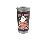 Cute Ghost Leggi di più Libri Lettura divertente per gli amanti dei libri Bicchiere termico in acciaio inox doppia parete