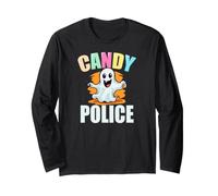 Cute Ghost Police Security Candy Halloween Maglia a Manica