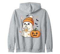 Cute Ghost Pumpkin Spice Latte Stagione Autunnale Felpa con Cappuccio