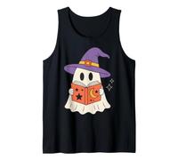 Cute Ghost Reading Book Halloween Witch Hat Bookworm Canotta