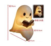 Cute Ghost Reading Book Lamp, Halloween Ghost Night Light, 3D LED Night Light Halloween, Ghost Reading Night Lights
