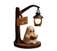 Cute Ghost Reading Lantern - Interactive Bedroom Light | Ghost Reading Lantern | Adorable 3D Resin Aesthetic Lamp Decorations For Living Room Bedroom Indoor Kids Book Lover Halloween Supplies