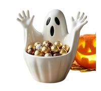 Cute Ghost-Shaped Halloween Candy Bowl - Ceramic Ghost Candy Dish & Cookie