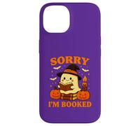 Cute Ghost Sorry I'm Booked Bookworm Halloween Reading Custodia per iPhone 14