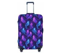 Cute Ghosts Neon Lights in Viola Blu Elastico Viaggio Bagagli Copre Antipolvere Resistente ai Graffi Valigia Protector Fit 22-24 Inch