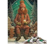 Cute Gingerbread Man Puzzle Impossibili 1000 Pezzi Decorazione Per La Casa. Giochi Rilassamento E Intelligence Per Adulti E Ragazzi Da 14 Anni 500pcs (52x38cm)