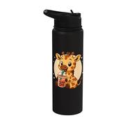 Cute Giraffe Kawaii Anime Bere Bubble Tea Ragazza Bambini Stainless Steel Insulated Water Bottle