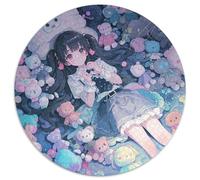 Cute Girl 1000 Pezzi Di Puzzle Rotondo Classico Anime Jigsaw Regali Difficile E Impossibile Per Famiglia 1000pcs (67.5x67.5cm)