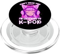 Cute Girl Graphic Tee Can't Hear You I'm Listening to Kpop PopSockets PopGrip per MagSafe