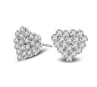 Cute Girl Love Heart Orecchini di Cristallo Gioielli di Lusso AAA CZ Orecchini da Sposa da Sposa per Le Donne Clever