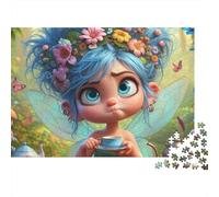 Cute Girl Puzzle 1000 Pezzi Tea Time Fairy in Cartone Qualità Premium Per Adolescenti Bambini 12+ Educativo Passare Il Tempo Riunioni Amici 52x38cm/1000pcs