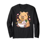 Cute Girls Capybara Ramen Kawaii Tea Kawaii Capy Lover Maglia a Manica
