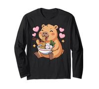 Cute Girls Capybara Ramen Kawaii Tea Kawaii Capy Lover Maglia a Manica