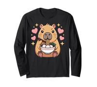 Cute Girls Capybara Ramen Kawaii Tea Kawaii Capy Lover Maglia a Manica