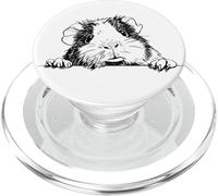 Cute Girls Happy Face Black Ink Logo Guinea Pig Lover PopSockets PopGrip per MagSafe