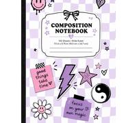 Cute Girly Composition Notebook: Cute Trendy Wide Ruled Journal for School, Notes, Writing & Journaling