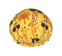 Cute Glasses Giraffe Cuffia Da Bagno Per Donna Comodo Cuffia Da Doccia Antiscivolo Cuffie Capelli Per Nuoto Hotel Viaggi