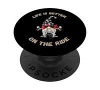 Cute Gnome For Oldschool Biker - Life Is Better On The Ride PopSockets PopGrip Adesivo