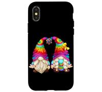 Cute Gnome In 70s Outfit Shows Peace Sign In Hippie Costume Custodia per iPhone X/XS