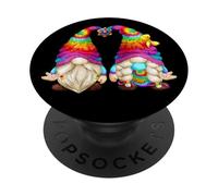 Cute Gnome In 70s Outfit Shows Peace Sign In Hippie Costume PopSockets PopGrip Adesivo