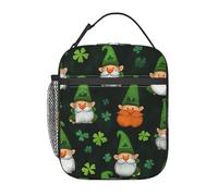 (Cute Gnomes Clovers Green) Borsa Frigo A Prova Di Perdite Borsetta Termica Isolata Borsa Per Il Pranzo Per Ufficio Lavoro Scuola