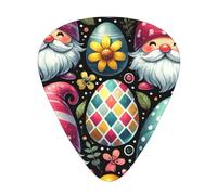 Cute-Gnomes-Easter-Eggs - Confezione da 12 plettri per chitarra con 3 spessori e scatola portaoggetti, plettri in ABS per basso elettrico