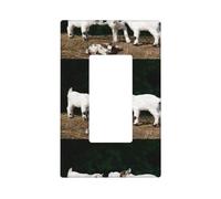 Cute Goat Baby Wall Plate Covers, 1 Gang Wall Plates Mid-Size 5 "x 7.6 ", copertura decorativa per interruttore della luce, in policarbonato termoplastico