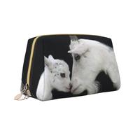 Cute Goat Baby with Mother Print Makeup Bag Portable Versatile Toiletry Bag Grande Capacità Cosmetic Bag per le donne, bianco, Taglia unica, Beauty case