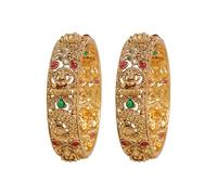 CUTE GOLD Braccialetto tradizionale placcato oro da un grammo con pietra antica per donne e ragazze (4041)