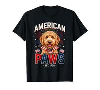 Cute Goldendoodle American Paws Patriotic Dog Lover Maglietta