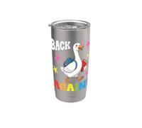 Cute Goose Studente Insegnante Torna a Scuola Benvenuto Bicchiere termico in acciaio inox doppia parete