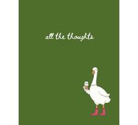 Cute Goose with Coffee Journal: 7.5 x 9.25 Lined Composition Notebook with Aesthetic Dark Green Cover and Pink Boots - 110 Cream Pages for Writing, School, and Work