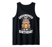 Cute Groundhog Day Is My Birthday Funny Groundhog Kids Canotta