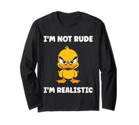 Cute Grumpy Duck Animal Funny Defiance Not Rude Maglia a Manica