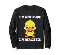 Cute Grumpy Duck Animal Funny Defiance Not Rude Maglia a Manica