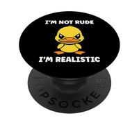 Cute Grumpy duck Animal Funny Defiance not rude PopSockets PopGrip Adesivo