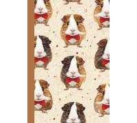 Cute Guinea Pig in Red Bow Tie Lined Notebook - Adorable Repeating Guinea Pig Pattern on a Sawdust Background | Guinea Pig Lover Journal | Gift for Kids, Teens & Animal Lovers