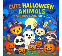 Cute Halloween Animals Coloring Book For Kids: 30 Adorable Halloween Animals to Color with Full-Color Guides Included (Book size is 8.5 x 8.5 inches)