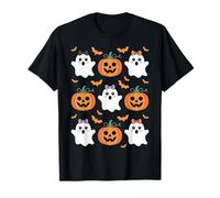 Cute Halloween Ghost And Pumpkin Pattern Spooky Kawaii Maglietta